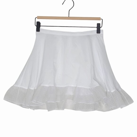 The Bar Kennedy Mini Dress Swiss Dot Blanc White Sheer Babydoll Tulle Size 00 - Picture 10 of 16